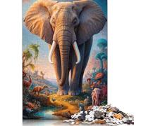 Puzzle 1000 pièces « Au-delà de l'éléphant » pour Adultes. Puzzle Difficile pour Adultes. Puzzles Amusants en Famille. 1000 pièces (75 x 50 cm).