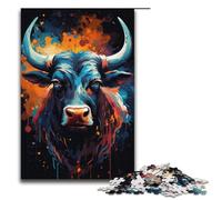 Puzzle 1000 pièces au réalisme psychédélique coloré représentant des Vaches idéal pour Les Adultes et Les Adolescents de 14 Ans et Plus (38 x 26 cm).