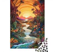 Puzzle 1000 Pièces Aube sur la Rivière pour Adultes et Adolescents en Bois Jeu Éducatif Défi Jouet Cadeau d'anniversaire 1000 Pièces (75x50cm)
