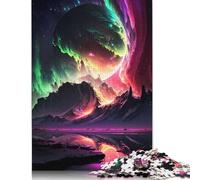 Puzzle 1000 pièces Aurora Peak, Puzzle carré créatif pour Adultes, Jeu Stimulant en Papier, 1000 pièces (75 x 50 cm)