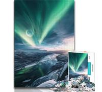 Puzzle 1000 pièces Aurores boréales, Cadeau pour Adolescents, Jouet éducatif Anti-Stress, idéal comme Cadeau, 75x50cm