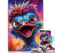 Puzzle 1000 pièces Autruche, Art Animalier, pour Adultes, Jeu Familial, Anti-Stress, défi Difficile, Cadeaux du Père Noël Secret, 50x75cm
