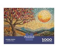Puzzle 1000 Pièces Autumn Tree Landscape Mosaic Art pour Adolescents - Jeu De Réflexion - Cadeaux pour Femmes - Idées Cadeaux Uniques pour Un Anniversaire Ou Noël 38x26cm/1000pcs