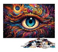 Puzzle 1000 pièces aux Yeux de phénix psychédéliques colorés pour Adultes, Casse-tête Stimulant, Jeu pour Adultes, activité Interactive familiale 50x75cm / 19,68x29,52 Pouces