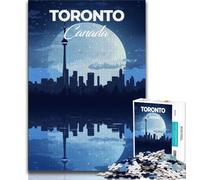 Puzzle 1000 pièces avec Affiche de Voyage à Toronto pour Adolescents, Jeux éducatifs, décoration d'intérieur, Convient pour la décoration de Bureau 50x75cm