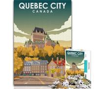 Puzzle 1000 pièces avec Affiche de Voyage de Québec pour Adultes et Adolescents, Jouets éducatifs, Jeux en Famille, Cadeau d'anniversaire, 38x26cm