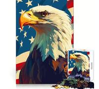 Puzzle 1000 pièces avec Aigle à tête Blanche et Drapeau américain, Illustration Patriotique, Exercice cérébral, Loisir, découpe de précision, Cadeau de Noël Unique (38x52cm)