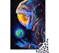 Puzzle 1000 pièces avec astronautes pour adultes, cadeau d'Halloween, puzzles pour adultes, décorations et cadeaux uniques pour la maison, 1000 pièces (38 x 26 cm)