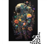 Puzzle 1000 pièces avec astronautes stylisés pour adultes, cadeau d'Halloween, puzzle pour adultes et adolescents à partir de 12 ans, 1000 pièces (38 x 26 cm) <