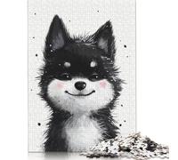 Puzzle 1000 pièces avec Croquis de Chiot Joyeux pour Adultes et Adolescents. Puzzles pour Adultes, Cadeaux 1000 pièces (75 x 50 cm).