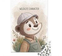 Puzzle 1000 Pièces avec Cute Bear Character in Overalls, 52x38cm/1000pcs