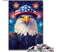 Puzzle 1000 pièces avec Drapeau américain et Aigle pour Adultes et Adolescents, Cadeau d'anniversaire idéal pour Tuer Le Temps, décoration Murale pour Les 14 Ans et Plus (Taille 50x75cm)