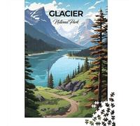 Puzzle 1000 Pièces avec Glacier National Park, 52x38cm/1000pcs | Pour le passage au Nouvel An : Puzzle 1000 pièces adulte ; pour un cadeau qui reste agréable bien après les fêtes.