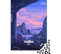 Puzzle 1000 Pièces avec Guilin China Landscape Art, 52x38cm/1000pcs