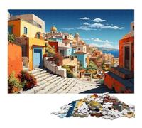 Puzzle 1000 pièces avec Illustration colorée de Provence pour Adultes Jeu éducatif défi Cadeau du Père Noël Secret 1000 pièces (38 x 26 cm)