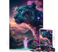 Puzzle 1000 pièces avec Jaguar et Cascade Idéal pour la réflexion, l'entraînement et Le Plaisir Bords Nets Surprise d'anniversaire (38x52cm)