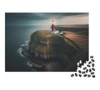 Puzzle 1000 Pièces avec Lighthouse on Cliffside, 38x26cm/1000pcs