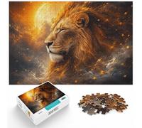 Puzzle 1000 Pièces avec Lion's Profile in Fiery Hues, 1000pcs (40x28cm) | Pour faire un puzzle à la maison : ce puzzle pour adultes avec 1000 pièces offre une pause loin des écrans.