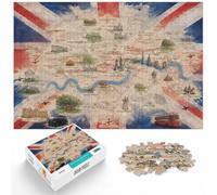 Puzzle 1000 Pièces avec London Map, 1000pcs (75x50cm) | Pour un Noël sans écran : ce puzzle 1000 pièces pour adultes convient aux soirées tranquilles de l'Avent.