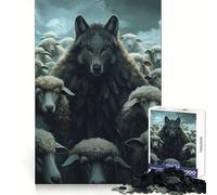 Puzzle 1000 pièces avec Masque de Loup et Mouton, Motif Mouton, pour Une réflexion ludique et Amusante, Bords Nets, Cadeau d'anniversaire (50x75cm)