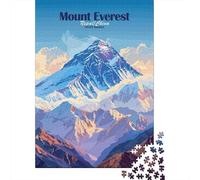 Puzzle 1000 Pièces avec Mount Everest Illustration, 70x50cm/1000pcs | Pour partager des soirées d'hiver : ce puzzle 1000 pièces adulte crée un moment puzzle pendant les journées froides.