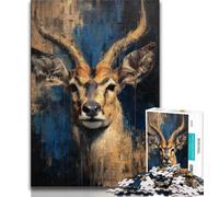 Puzzle 1000 pièces avec Peinture à l'huile de cerf pour Adultes, Jeu Familial Anti-Stress, défi Difficile, Cadeaux Secrets du Père Noël (75x50cm)