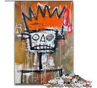 Puzzle 1000 pièces avec tête de Mort et Couronne de Style Basquiat pour Adultes et Adolescents,idéal pour Les Vacances à la Maison,pour soulager Le Stress et améliorer l'amour Entre Couples (26x38cm)
