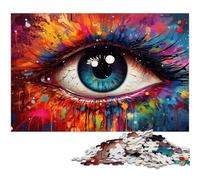 Puzzle 1000 pièces avec Yeux colorés pour Adultes Jeu éducatif défi Cadeau du Père Noël Secret 1000 pièces (38 x 26 cm)