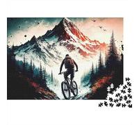 Puzzle 1000 pièces « Aventure en VTT » - Silhouette de vététiste - Adultes à partir de 12 Ans - Jeu éducatif - Décoration élégante - Défi de Haute difficulté - Cadeau d' 70 x 50 cm