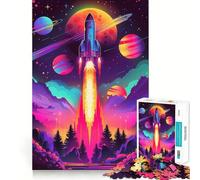 Puzzle 1000 pièces Aventure Spatiale en fusée pour Adultes, Jeu de logique et de Construction, découpe précise, Cadeau mémorable 50x75cm