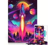 Puzzle 1000 pièces Aventure Spatiale en fusée pour Adultes renforce la mémoire, apaise et Divertissement, Bords de qualité, Joli Cadeau 38x52cm