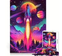 Puzzle 1000 pièces Aventure Spatiale en fusée pour Adultes renforce la mémoire, apaise et Divertissement, Bords de qualité, Joli Cadeau 38x52cm
