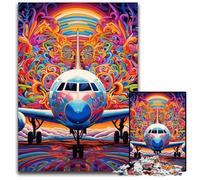 Puzzle 1000 pièces Avion coloré pour Adultes, idéal pour Les Amoureux, pour Noël, Le Nouvel an ou la Saint-Valentin 50x75cm / 19,68x29,52 Pouces