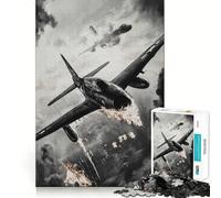 Puzzle 1000 pièces Avion de Guerre en Flammes Jeu cognitif et Amusant Découpe de Haute précision Cadeau Unique pour soulager Le Stress (38x52cm)