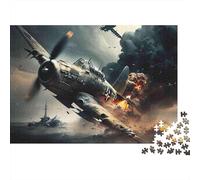Puzzle 1000 pièces Avion Guerre WWII Chasse, Carton épais, Relaxation, Difficile, idée Cadeau, 52x38cm