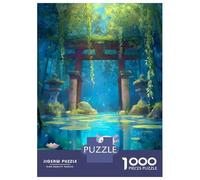 Puzzle 1000 Pièces Axolotl in A Japanese Garden Pond Puzzles pour Adultes, Jeu Familial, Améliore La Mémoire, Offrez-Les en Cadeau À Toute La Famille 70x50cm/1000pcs