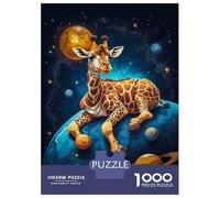 Puzzle 1000 Pièces Baby Giraffe Lying Space Puzzles pour Adultes, Jouets Anti-Stress, Cadeaux pour Femmes, Cadeaux d'anniversaire Uniques 52x38cm/1000pcs