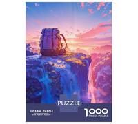 Puzzle 1000 Pièces Backpack Camp Waterfall pour Adolescents - Jeu De Réflexion - Cadeaux pour Femmes - Idées Cadeaux Uniques pour Un Anniversaire Ou Noël 38x26cm/1000pcs