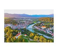 Puzzle 1000 pièces，Bad Tölz - Perle sur l’Isar，Bois pour Adultes Jeux Enfants Jouets Éducatifs（75x50cm）-AA5