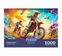 Puzzle 1000 pièces « Balade à Moto » : Deux Pilotes de Motocross, Jeu éducatif pour Adultes, Belle décoration, défi de Haut Niveau, Cadeau d'anniversaire pour Homme et Femme, 70 x 50 cm / 1000 pièces
