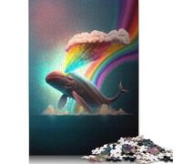 Puzzle 1000 pièces Baleine Arc-en-Ciel pour Adultes et Adolescents, Jeux éducatifs à Domicile, Jouets DIY, Cadeaux de Noël, 1000 pièces (75 x 50 cm)