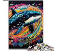 Puzzle 1000 pièces Baleine Bleue colorée Puzzle 1000 pièces pour Adultes Interaction familiale et défi cérébral, Défi d'activité familiale (Taille 26x38cm)