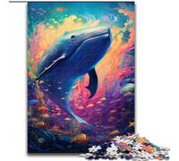Puzzle 1000 pièces Baleine colorée, Puzzle 1000 pièces, activité de cohésion familiale, Cadeau Unique pour Les fêtes et Les Anniversaires (Taille 26x38cm)