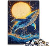Puzzle 1000 pièces Baleine dorée pour Adolescents, Jeux éducatifs, décoration d'intérieur, Cadeau d'anniversaire, décoration Murale (50x75cm)