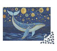Puzzle 1000 pièces Baleine Nuit étoilée, Carton épais, décompression, idée Cadeau, 38x26cm