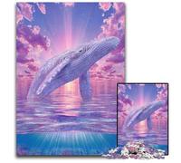 Puzzle 1000 pièces Baleine psychédélique en Carton, Jouet éducatif et décompressant, idéal pour Adultes et Adolescents, 26x38cm