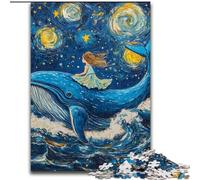Puzzle 1000 pièces - Baleines dans Le Ciel Nocturne - Puzzle pour Adultes pour Les Anniversaires, Les fêtes, Les décorations de fêtes spatiales (Taille 50x75cm)