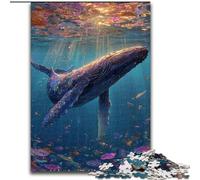 Puzzle 1000 pièces Baleines sous la mer Puzzle 1000 pièces pour Adultes Cadeau de Noël, idéal pour Bureau, Chambre, Salon (Taille 50x75cm)