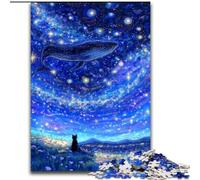 Puzzle 1000 pièces Baleines sous Le Ciel étoilé pour Adultes, Jouet de Divertissement Familial idéal comme Cadeau pour Toute la Famille (50x75cm)