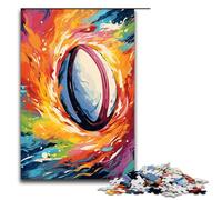Puzzle 1000 pièces Ballon de Rugby par SplattersLots de Nuages épais et colorés Puzzle pour Adultes Jeu éducatif en Bois Jouet de défi 1000 pièces